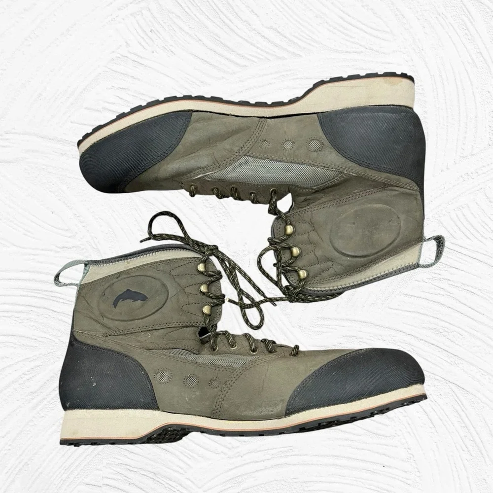 SIMMS Wading Boots Mens 15 Olive Green/Black Guide Fly Fishing Rubber Sole